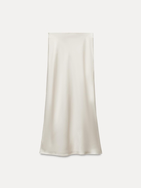 Zara Dresses & Skirts - Zara Satin Cream Maxi Skirt